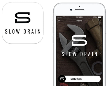 Screenshot of the Slow Drain App featuring app badge